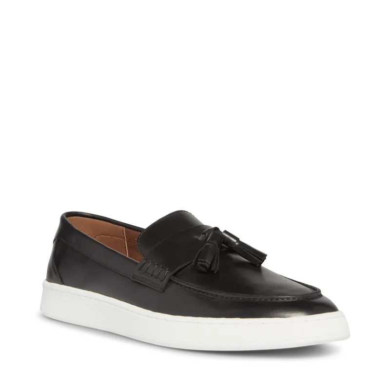 STEVE MADDEN Steve madden hatfield black leather men's shoes
